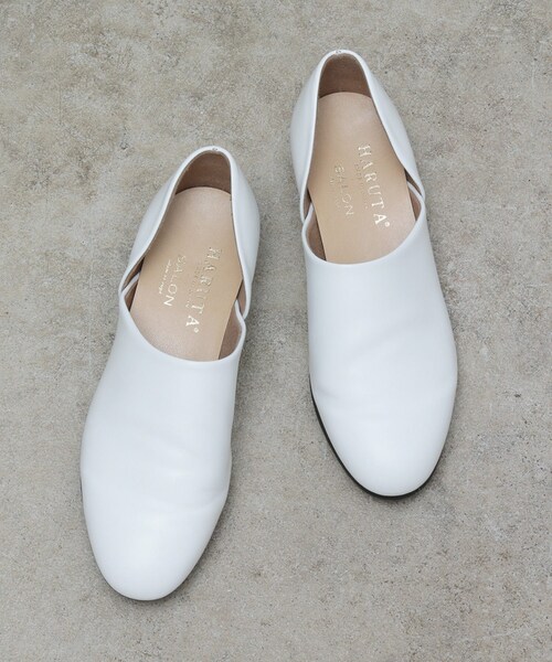 ADAM ET ROPE'（アダムエロペ）の「【HARUTA for SALON】［22.5cm〜25.0cm展開］SPOCK SHOES（ローファー・レディース・ブラック/ホワイト・22.5/23.0/23.5/24.0/24.5/25.0）」の2枚目の写真
