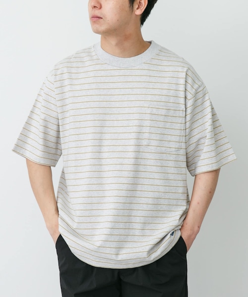 URBAN RESEARCH DOORS(アーバンリサーチドアーズ)の「L.L.Bean JAPAN EDITION UNION SHORT-SLEEVE STRIPED T-SHIRTS(Tシャツ/カットソー・メンズ・OFF/GRN/BIRCH/CRM/SAX/ROSE/CORAL/MINT/NAVY/RED/CCL/PWK・M/L/XL)」の2枚目の写真