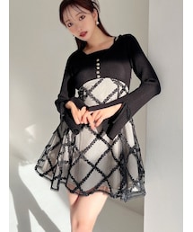 RESEXXY | ドッキングフレアミニニットワンピース(ワンピース)