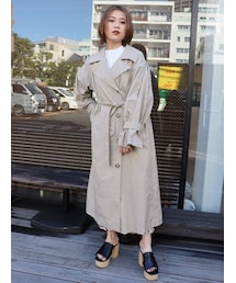 MURUA | タックスリーブシャンブレートレンチコート(トレンチコート)