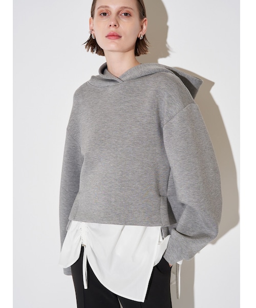 ELENDEEK（エレンディーク）の「DRAWSTRING BL SET HOODIE（パーカー・レディース・グレー/ブラック/ブラウン・F）」の5枚目の写真