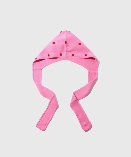 ADAM ET ROPE'（アダムエロペ）の「【JOHN MASON SMITH/ジョン メイソン スミス】5G WOOL HOOD MUFFLER FLOWER（マフラー・メンズ・ブラック/レッド/ピンク・F）」の2枚目の写真