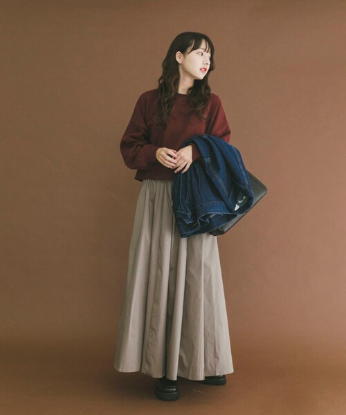 ITEMS URBANRESEARCH（アイテムズ アーバンリサーチ）の「『UR TECH』ハイヒートコットンクルーネックスウェット（スウェット・レディース・GRY/BRD/BLK・Free）」の22枚目の写真