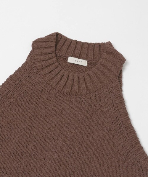 LAATO（ラート）の「mix knit vest（ベスト・レディース・クリーム/コーヒー・Free）」の7枚目の写真