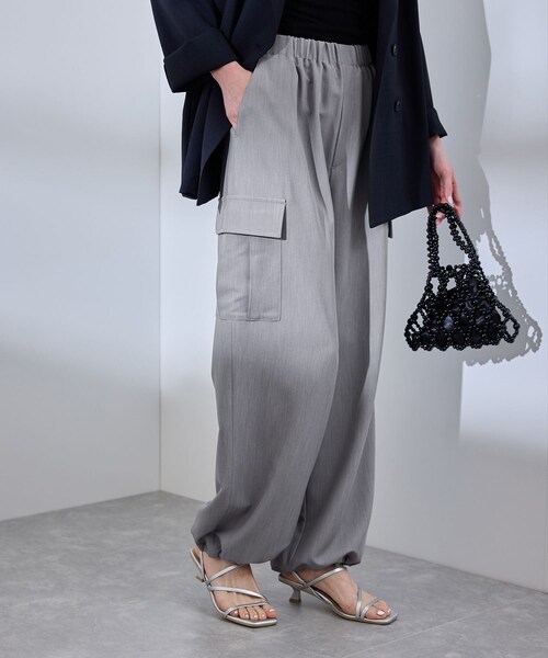 ROPE' PICNIC（ロペピクニック）の「【UVカット・接触冷感・イージーケア】イージーカーゴパンツ（カーゴパンツ・レディース・ブラック/グレー/ベージュ/ネイビー・36/38/40）」の21枚目の写真