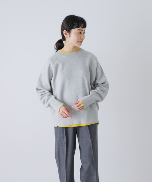 かぐれ（カグレ）の「コットンスウェットニット（ニット/セーター・レディース・LIGHT GRAY/DARK NAVY・Free）」の6枚目の写真