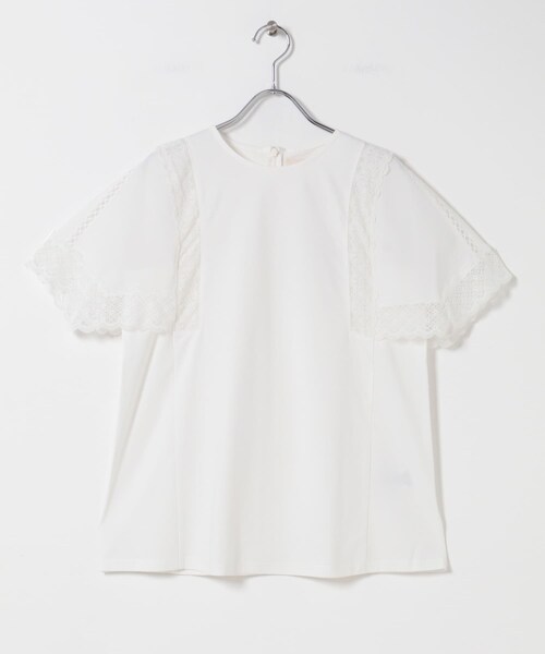 URBAN RESEARCH ROSSO（アーバンリサーチロッソ）の「MARILYN MOON　LACED  SLEEVE CUTSEW（Tシャツ/カットソー・レディース・OWHITE/BLACK・Free）」の4枚目の写真