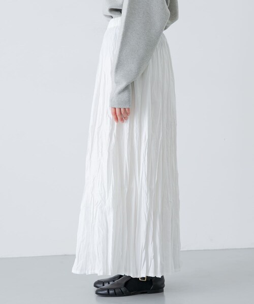 かぐれ（カグレ）の「コットンクリンクルスカート（スカート・レディース・OFF/GRAY/BLACK・Free）」の15枚目の写真