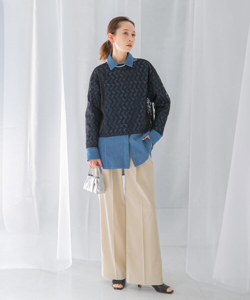 URBAN RESEARCH ROSSO（アーバンリサーチロッソ）の「ハイウエストワイドスラックス（その他パンツ・レディース・L/BEIGE/LEMON/NAVY・34/36/38/40）」の16枚目の写真