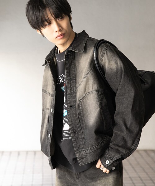 SENSE OF PLACE by URBAN RESEARCH(センスオブプレイスバイアーバンリサーチ)の「『ユニセックス』『セットアップ対応』ヴィンテージライクデニムブルゾン(デニムジャケット・メンズ・D.INDIGO/BLACK・M/L)」の19枚目の写真