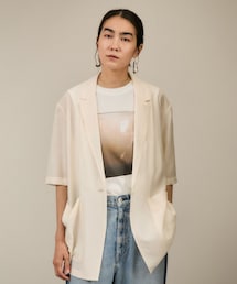 ADAM ET ROPE' | 【WEB限定】シアーハーフスリーブジャケット［洗える・冷房対策］(テーラードジャケット)