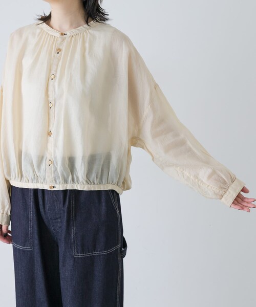 かぐれ(カグレ)の「Vlas Blomme シアーギャザーブラウス(シャツ/ブラウス・レディース・L BEIGE/BLACK・Free)」の21枚目の写真