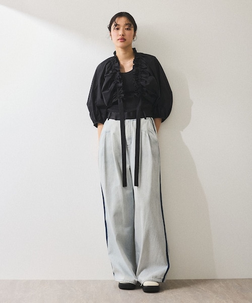 ADAM ET ROPE'(アダムエロペ)の「【サステナブル】ブラウスセットタンクトップ(シャツ/ブラウス・レディース・ブラック系/キナリ系・F)」の7枚目の写真