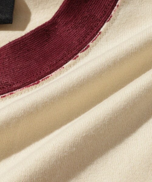 ADAM ET ROPE'(アダムエロペ)の「【RICE NINE TEN/ライス ナイン テン】HAND PRINT RINGER T-SHIRT(Tシャツ/カットソー・メンズ・グレー/ホワイト/クリーム・1/2)」の19枚目の写真