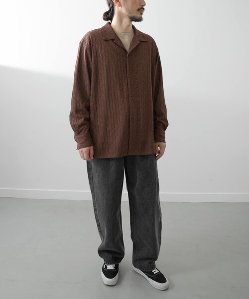 ITEMS URBANRESEARCH(アイテムズ アーバンリサーチ)の「ジオメレースオープンカラーシャツ(シャツ/ブラウス・メンズ・OLV/BRN/BLK・M/L)」の20枚目の写真