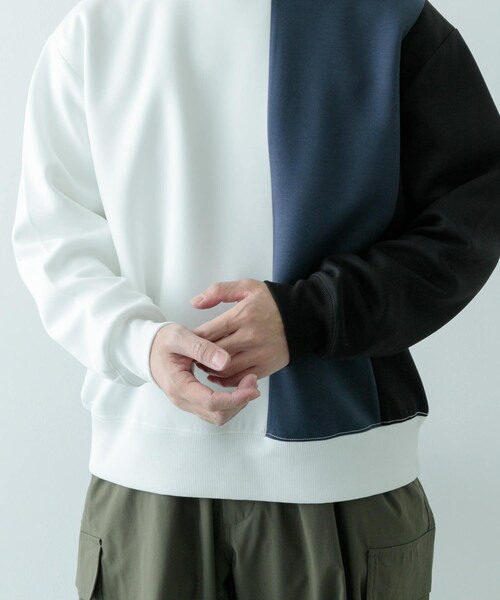 ITEMS URBANRESEARCH（アイテムズ アーバンリサーチ）の「ストレッチダンボール 切替トップス A（スウェット・メンズ・BLK/MOC/NVY・M/L）」の15枚目の写真