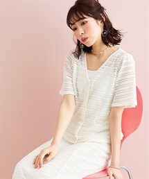 marun | 大きいサイズクロッシェ調ショートカーディガンmarun(カーディガン/ボレロ)