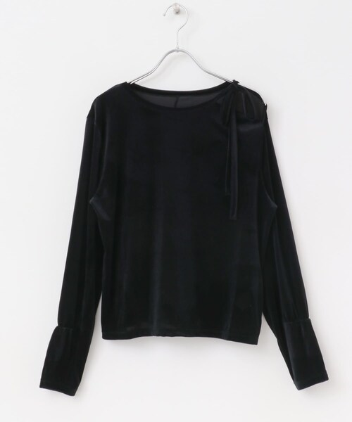 URBAN RESEARCH ROSSO（アーバンリサーチロッソ）の「シアーベロアスリットデザインカットソー（Tシャツ/カットソー・レディース・BLACK/GREIGE/L.MINT・FREE）」の14枚目の写真