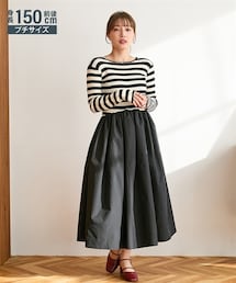 nissen | 小さいサイズ　【hiiさんコラボ】長袖ドッキングワンピース　低身長さん・小柄女性(ワンピース)