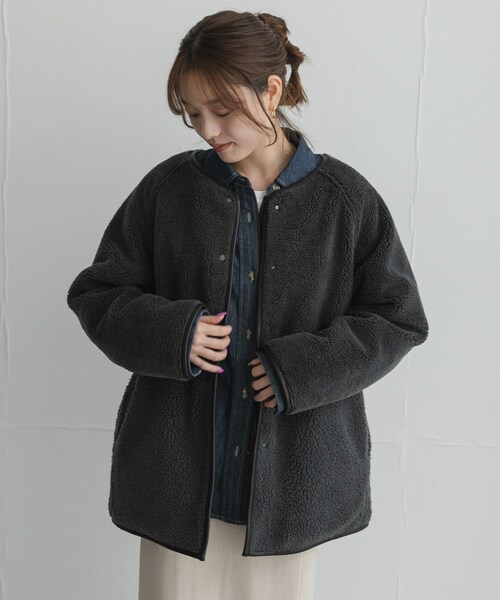 URBAN RESEARCH Sonny Label（アーバンリサーチサニーレーベル）の「リバーシブルボア撥水キルティングコート（その他アウター・レディース・アイボリー/ブラック/ブラウン・Free）」の15枚目の写真