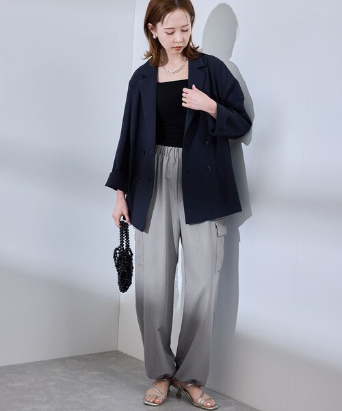 ROPE' PICNIC（ロペピクニック）の「【UVカット・接触冷感・イージーケア】イージーカーゴパンツ（カーゴパンツ・レディース・ブラック/グレー/ベージュ/ネイビー・36/38/40）」の19枚目の写真