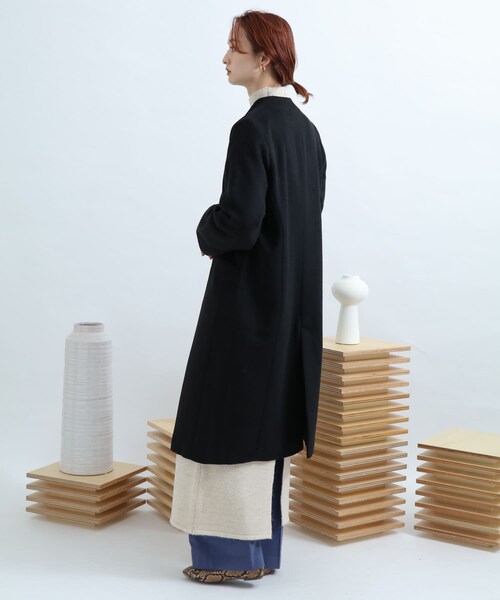 SENSE OF PLACE by URBAN RESEARCH（センスオブプレイスバイアーバンリサーチ）の「ウールビーバーノーカラーコート（ノーカラージャケット・レディース・L.KHAKI/L.GRAY/PURPLE/MOCHA/BLACK・FREE）」の7枚目の写真