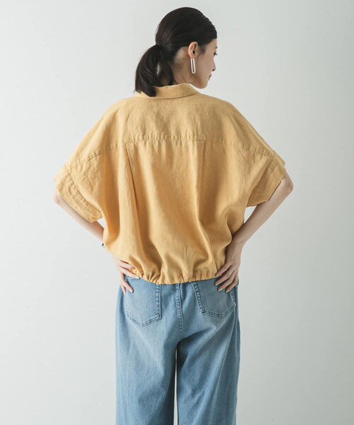 URBAN RESEARCH(アーバンリサーチ)の「ラミーレーヨンハーフスリーブシャツ(シャツ/ブラウス・レディース・NAVY/YEL BEIGE/WHITE・Free)」の16枚目の写真