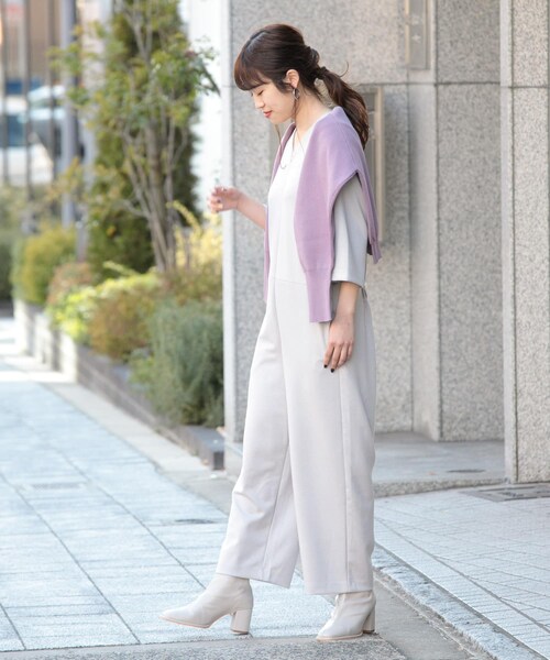ITEMS URBANRESEARCH（アイテムズ アーバンリサーチ）の「フロントZIPワンマイルオールインワン（サロペット/オーバーオール・レディース・LIGHT GRAY/CHARCOAL/BEIGE・one）」の6枚目の写真