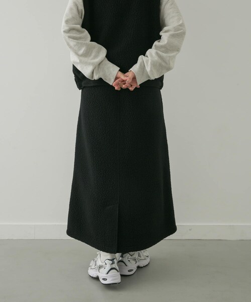 URBAN RESEARCH DOORS（アーバンリサーチドアーズ）の「『別注』Snow Peak Apparel×DOORS　ThermalBoa FleeceSkirt（スカート・レディース・グレー/ブラック・FREE）」の10枚目の写真