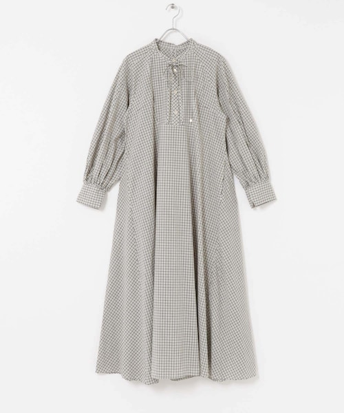 URBAN RESEARCH ROSSO（アーバンリサーチロッソ）の「F by ROSSO　チェックリボンシャツワンピース（ワンピース・レディース・OFF WHITE/KHAKI/NAVY・FREE）」の3枚目の写真