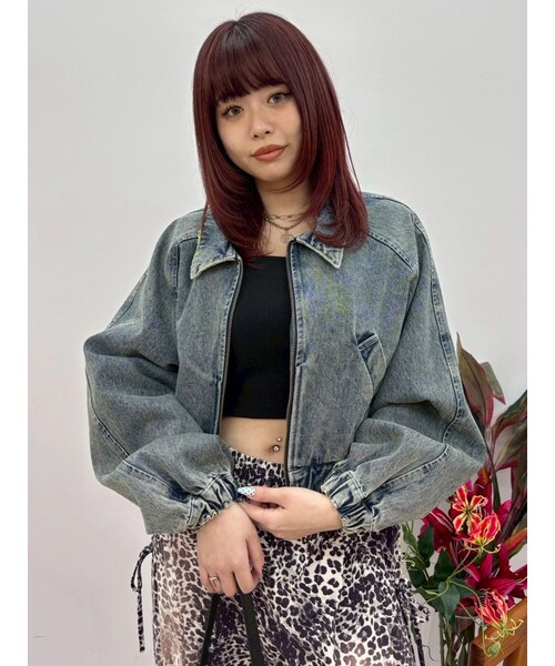 EVRIS（エヴリス）の「ヴィンテージライクデニムショートブルゾン（デニムジャケット・レディース・ブラック/ブルー・F）」の9枚目の写真
