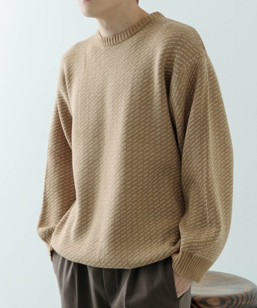 ITEMS URBANRESEARCH(アイテムズ アーバンリサーチ)の「マシンウォッシャブル バーズアイ クルーニット(ニット/セーター・メンズ・BEG/NVY/BLK・M/L)」の7枚目の写真