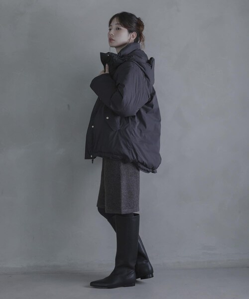 URBAN RESEARCH Sonny Label（アーバンリサーチサニーレーベル）の「撥水2WAYフーディスタンドダウンコート（その他アウター・レディース・アイボリー/ブラック/ブラウン・Free）」の19枚目の写真