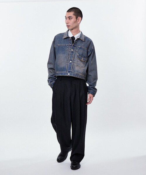 ADAM ET ROPE'(アダムエロペ)の「WASHED DENIM CROPPED JACKET(デニムジャケット・レディース・ブルー系・38/40/42)」の22枚目の写真