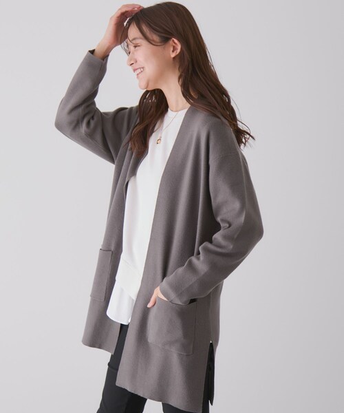 Jayro（ジャイロ）の「もちもちトッパーカーディガン（カーディガン/ボレロ・レディース・ブラック/グレー/ホワイト系/ベージュ/ネイビー・M）」の15枚目の写真