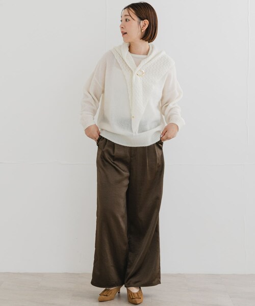 URBAN RESEARCH ROSSO（アーバンリサーチロッソ）の「F by ROSSO　ヘアリーニットプルオーバー+ニットスカーフ（ニット/セーター・レディース・OFF WHITE/BEIGE/GRAY・FREE）」の7枚目の写真