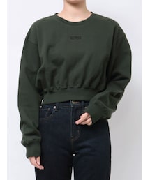 EVRIS | ワンポイントピグメントショートスウェット(スウェット)