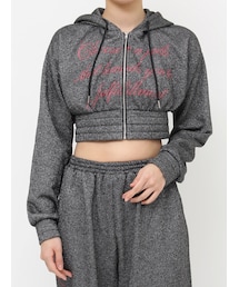 jouetie | ラメクロップドZIPフーディー(パーカー)