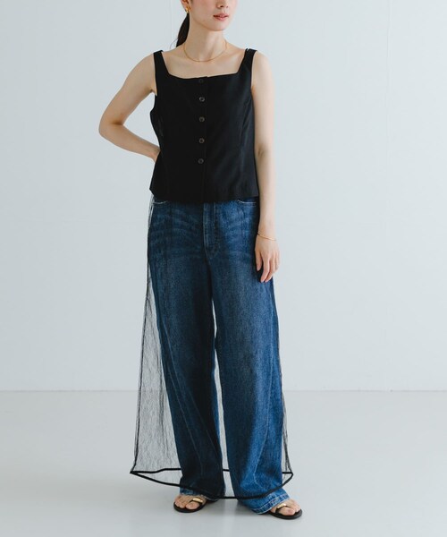 URBAN RESEARCH（アーバンリサーチ）の「AMOMENTO　SHEER LACE LONG SKIRT（スカート・レディース・BLACK/WHITE・0）」の11枚目の写真