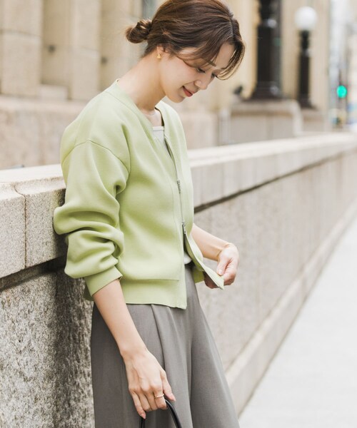 URBAN RESEARCH DOORS（アーバンリサーチドアーズ）の「『仁村紗和さん着用』『UR TECH Renew Knit』VネックZIPカーディガン（カーディガン/ボレロ・レディース・OFF/PINK/PISTACHIO/NAVY・Free）」の16枚目の写真