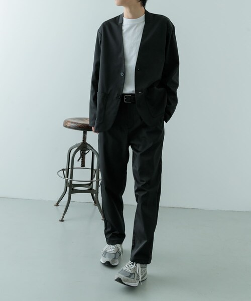 ITEMS URBANRESEARCH（アイテムズ アーバンリサーチ）の「『セットアップ対応』マシンウォッシャブルピケノーラペルジャケット（テーラードジャケット・メンズ・BLK/KHK/NVY・M/L）」の14枚目の写真
