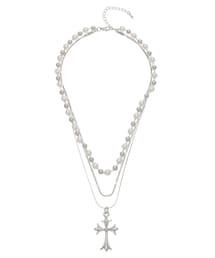 EVRIS | PEARL MIX CHAIN 3連 ネックレス(ネックレス)