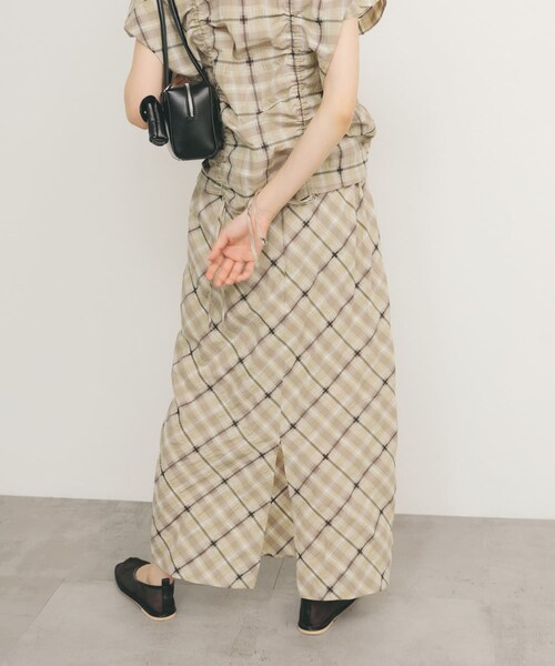 KBF（ケイビーエフ）の「シアーチェックIラインスカート（スカート・レディース・MOSS GRAY/BEIGE/BLUE・one）」の22枚目の写真
