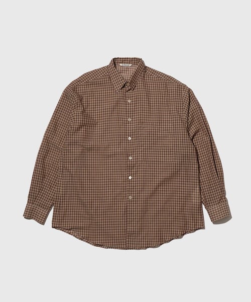 ADAM ET ROPE'（アダムエロペ）の「【AURALEE/オーラリー】AIRY LIGHT COTTON CHECK BIG SHIRT（シャツ/ブラウス・メンズ・ダークブラウン/イエロー・3/4）」の2枚目の写真