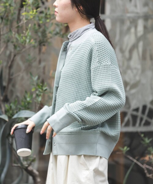 URBAN RESEARCH DOORS(アーバンリサーチドアーズ)の「FORK&SPOON ワッフルカーディガン(カーディガン/ボレロ・レディース・NAVY/BEIGE/MINT・1)」の14枚目の写真