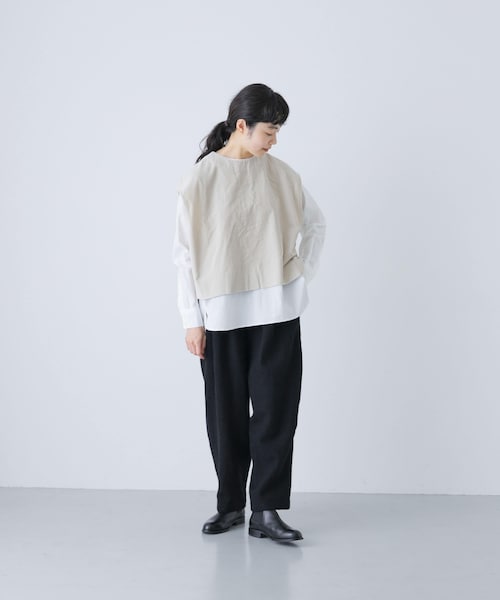 かぐれ（カグレ）の「コットンベルベット2WAYベスト（ベスト・レディース・GREGE/BROWN・Free）」の7枚目の写真