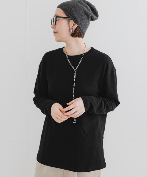 URBAN RESEARCH ROSSO（アーバンリサーチロッソ）の「F by ROSSO　ソフトウォームオーバーロンTEE（Tシャツ/カットソー・レディース・OFF WHITE/BLACK/G/MOCHA・Free）」の17枚目の写真