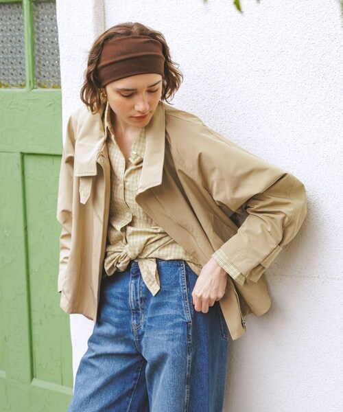URBAN RESEARCH Sonny Label（アーバンリサーチサニーレーベル）の「撥水バックフレアスタンドカラーコート（テーラードジャケット・レディース・カーキ/ベージュ/チャコール・Free）」の18枚目の写真