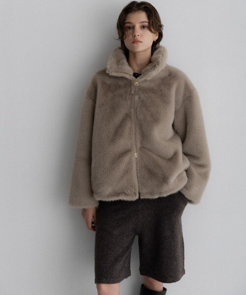 URBAN RESEARCH Sonny Label（アーバンリサーチサニーレーベル）の「フェイクファースタンドブルゾン（ブルゾン・レディース・アッシュグレー/ブラウン・Free）」の8枚目の写真