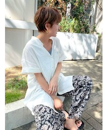 Ungrid | ノーカラービッグハーフスリーブシャツ(シャツ/ブラウス)